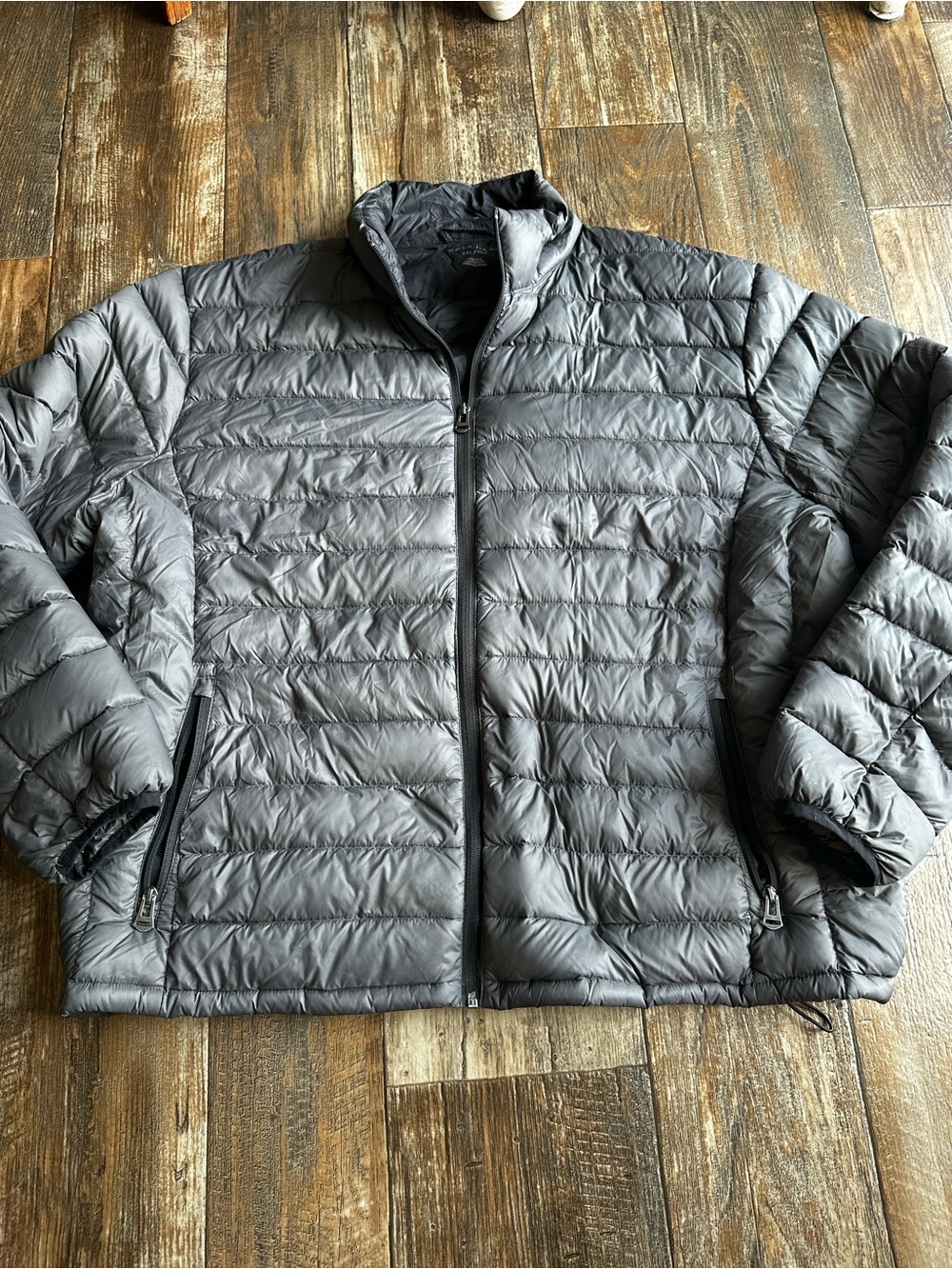 Cole Haan Mens 2XL Gray Down Puffer Full Zip Packable Quilted Coat Jacket Winter